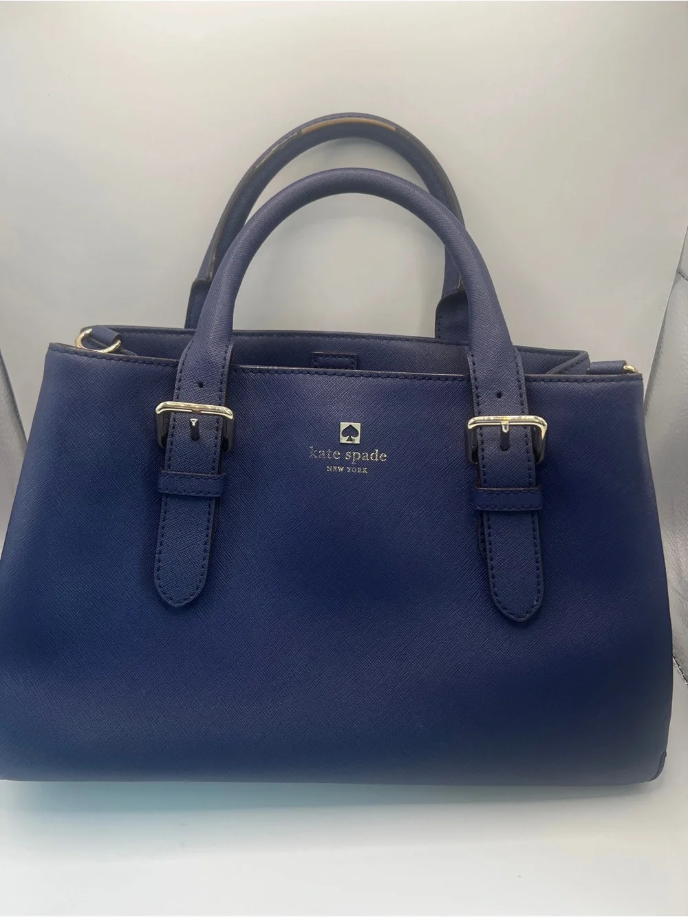 Kate Spade Cove Street Provence Blue Leather Satchel WKRU2790 Gold Hardware